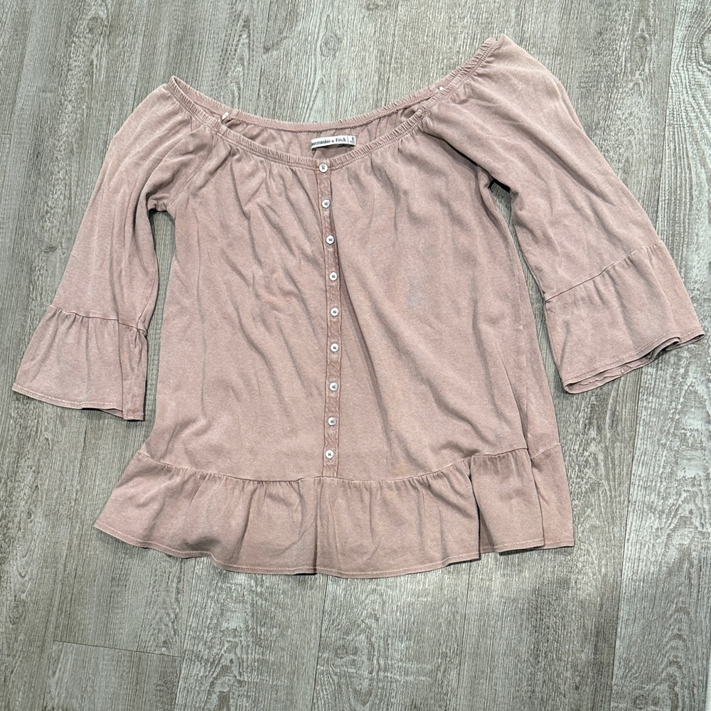 Abercrombie & Fitch Dusty Pink Off-Shoulder Blouse